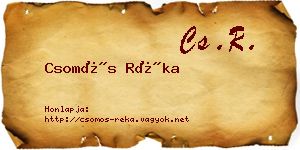 Csomós Réka névjegykártya